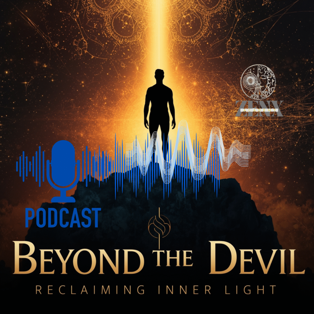 Podcast cover for "Beyond the Devil: Reclaiming Inner Light" – exploring the ego, illusion of separation, and the path of integration.