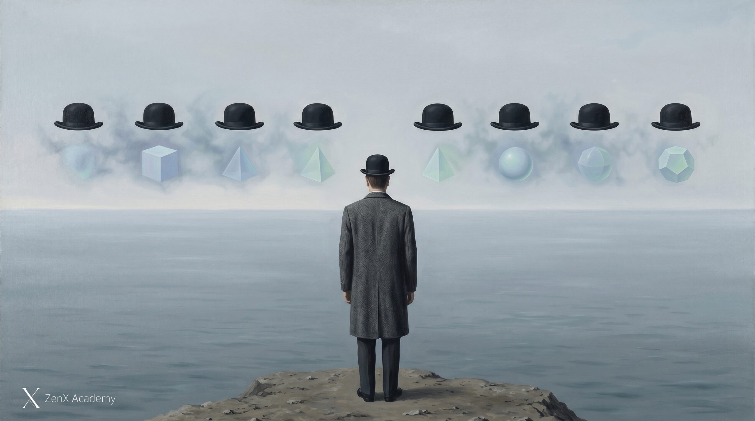 A philosophical canvas suggesting a doorway from understanding into ongoing observation