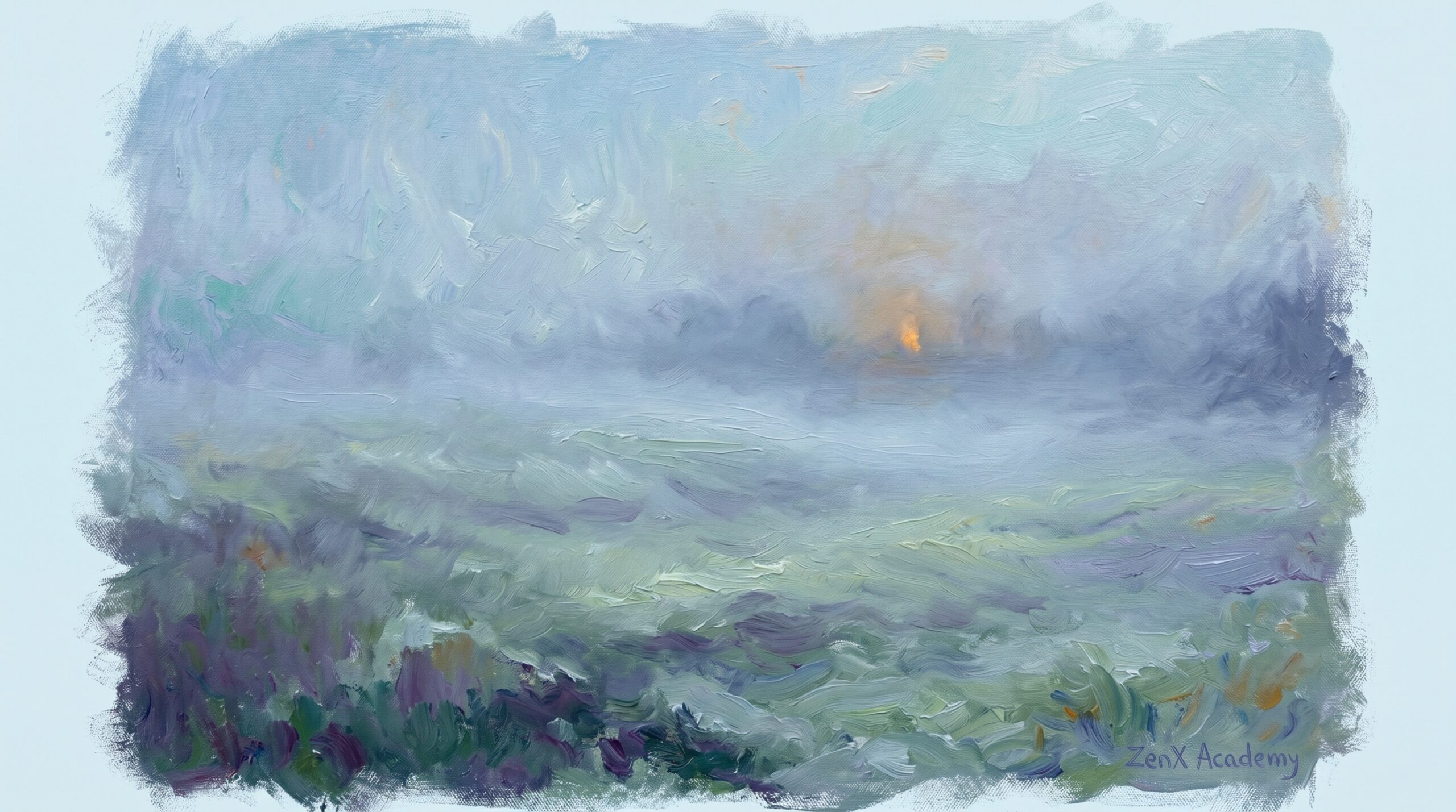 A vast misty field suggesting quiet, gradual expansion of perspective