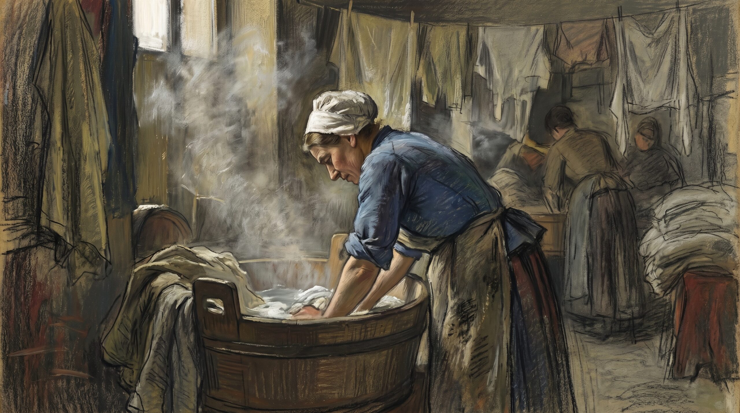 Repetitive labor as a metaphor for patterns running without conscious choice