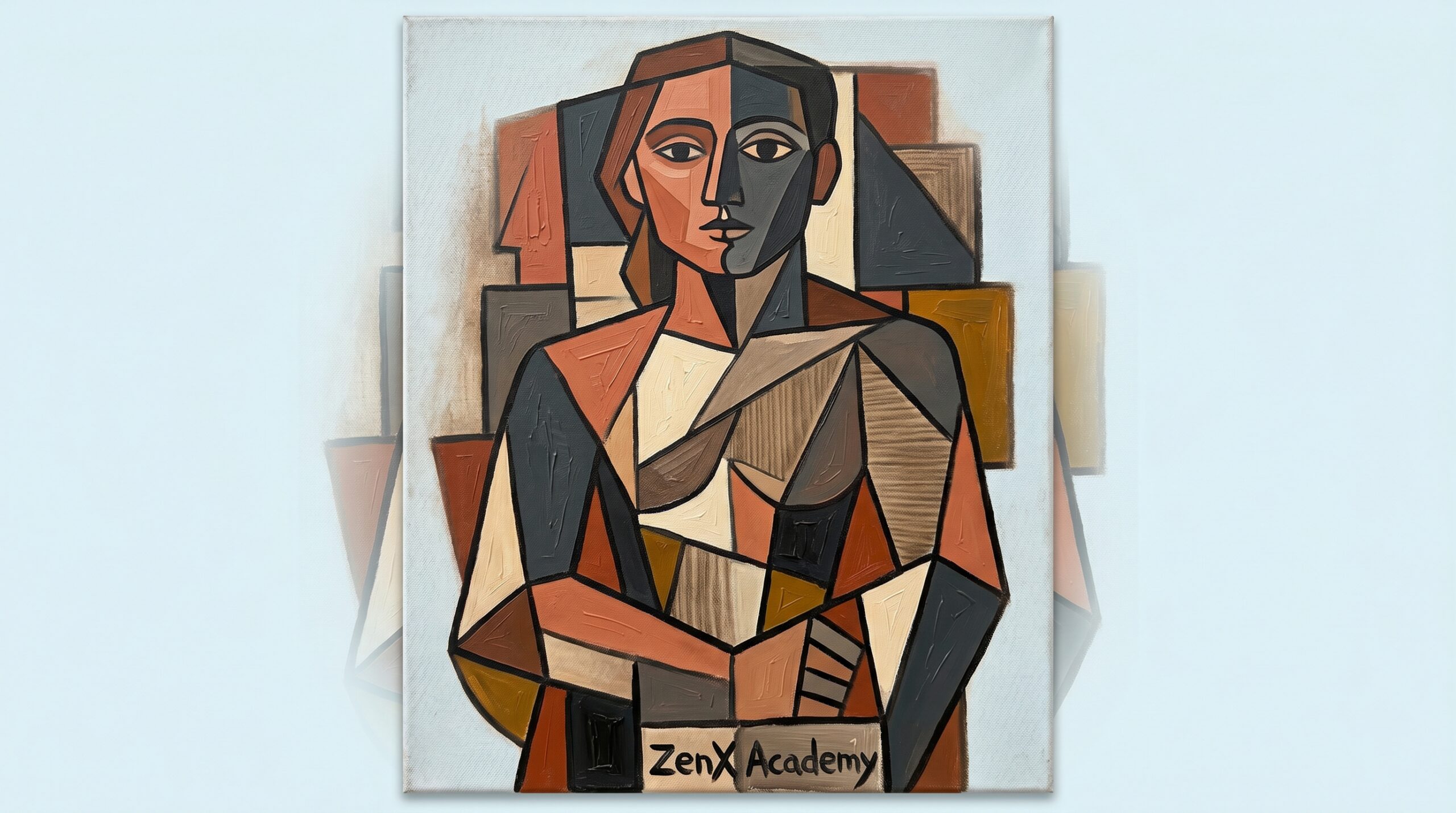 A synthetic cubist composition of fragments being reassembled into a new coherent shape