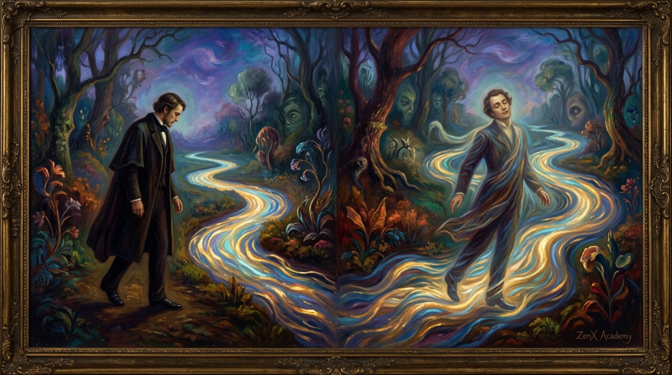 Grand Symbolist oil painting