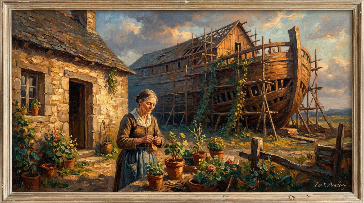 Hand-painted Symbolist oil painting