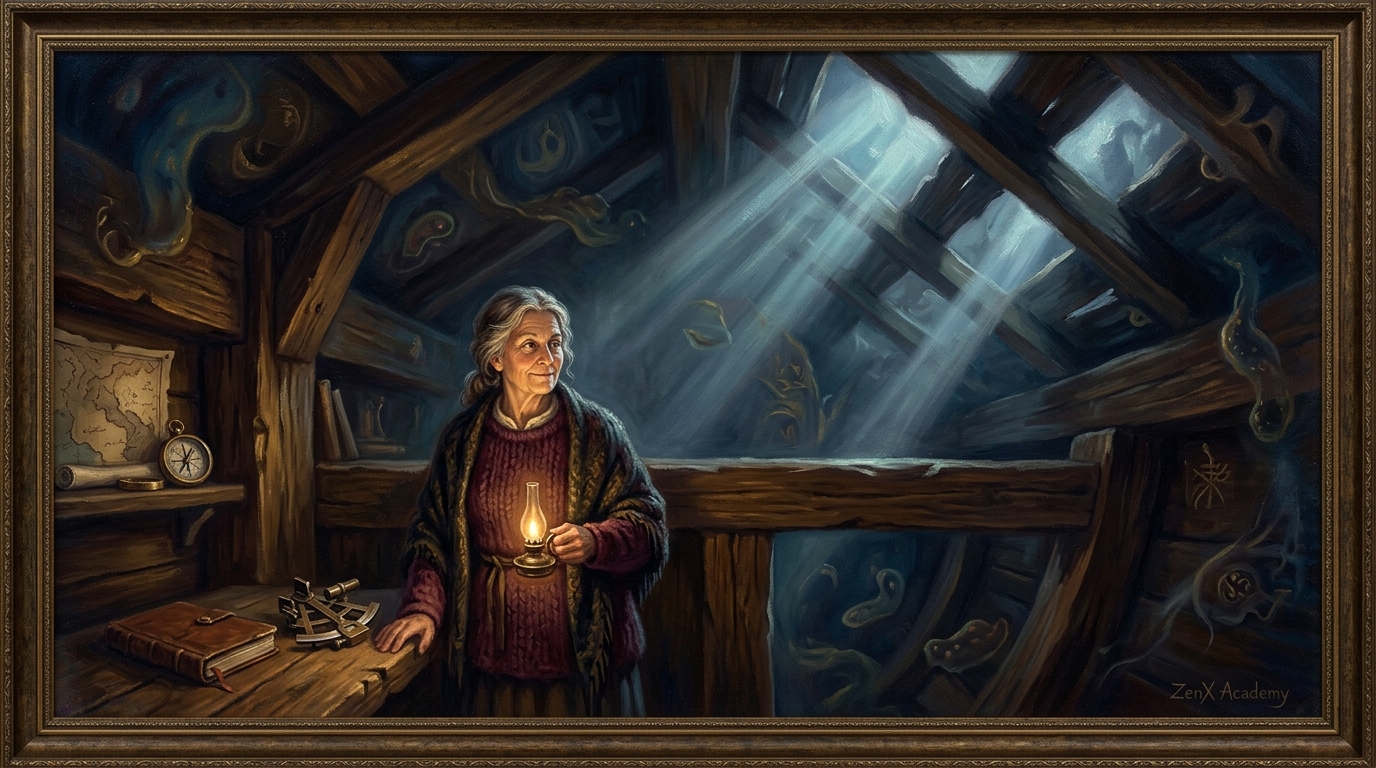 Hand-painted Symbolist oil painting