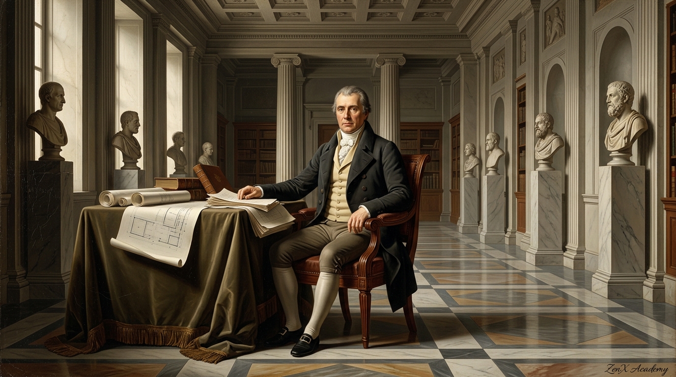 A monumental Neoclassical oil painting