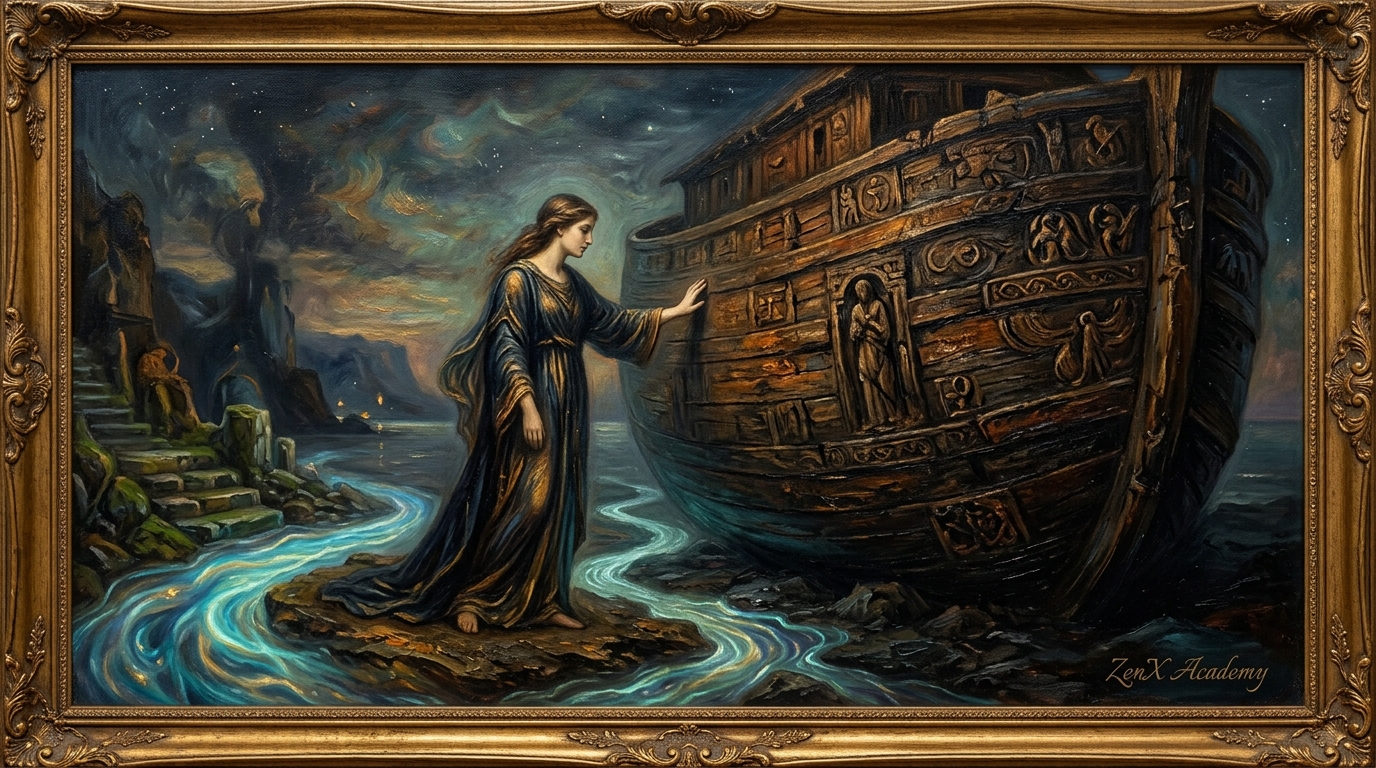 Monumental Symbolist oil painting
