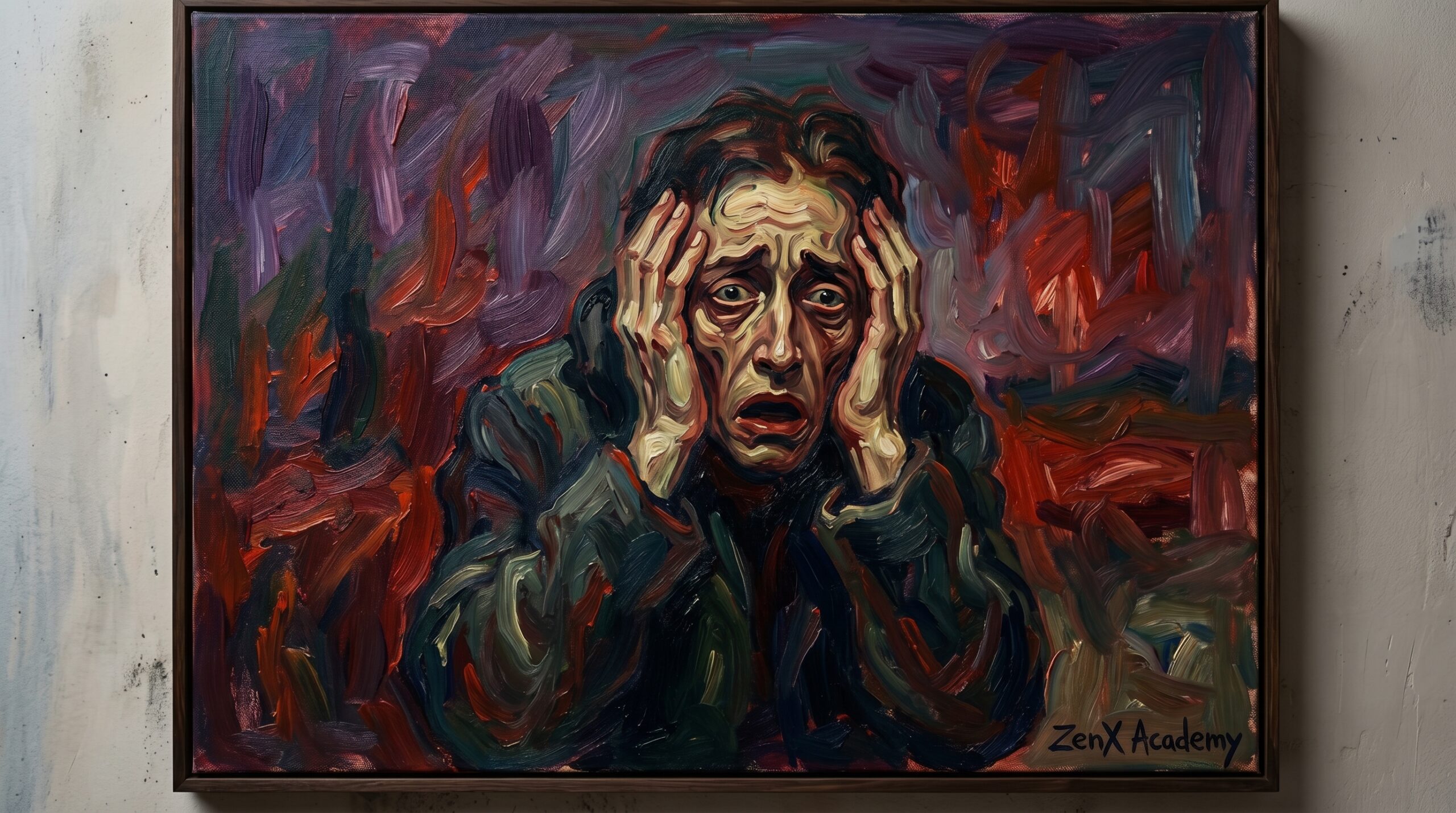 A person holding their head in thought, surrounded by invisible instructions, symbolizing hidden commands