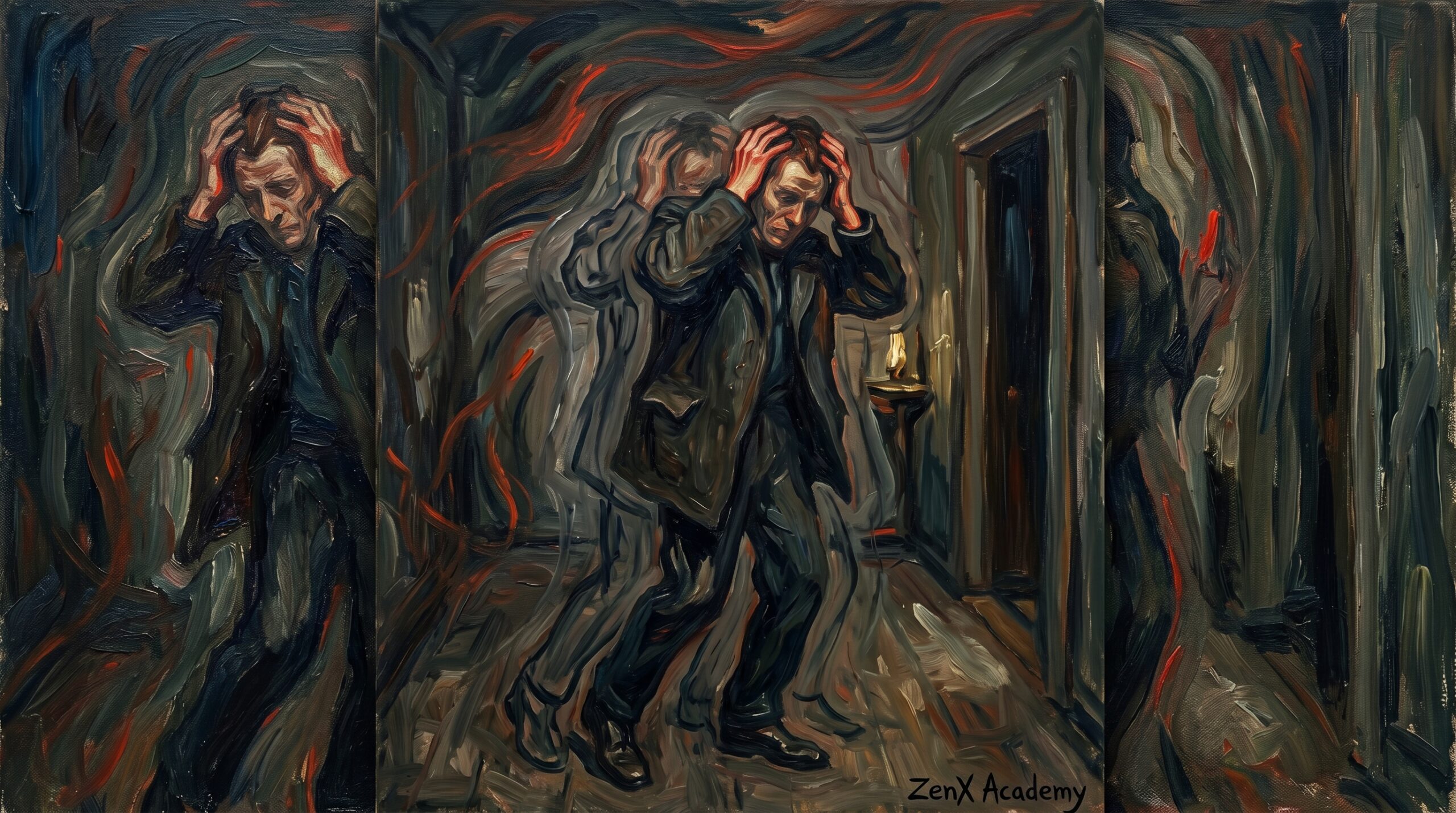 A person repeating the same motions in a loop, symbolizing patterns that continue despite understanding