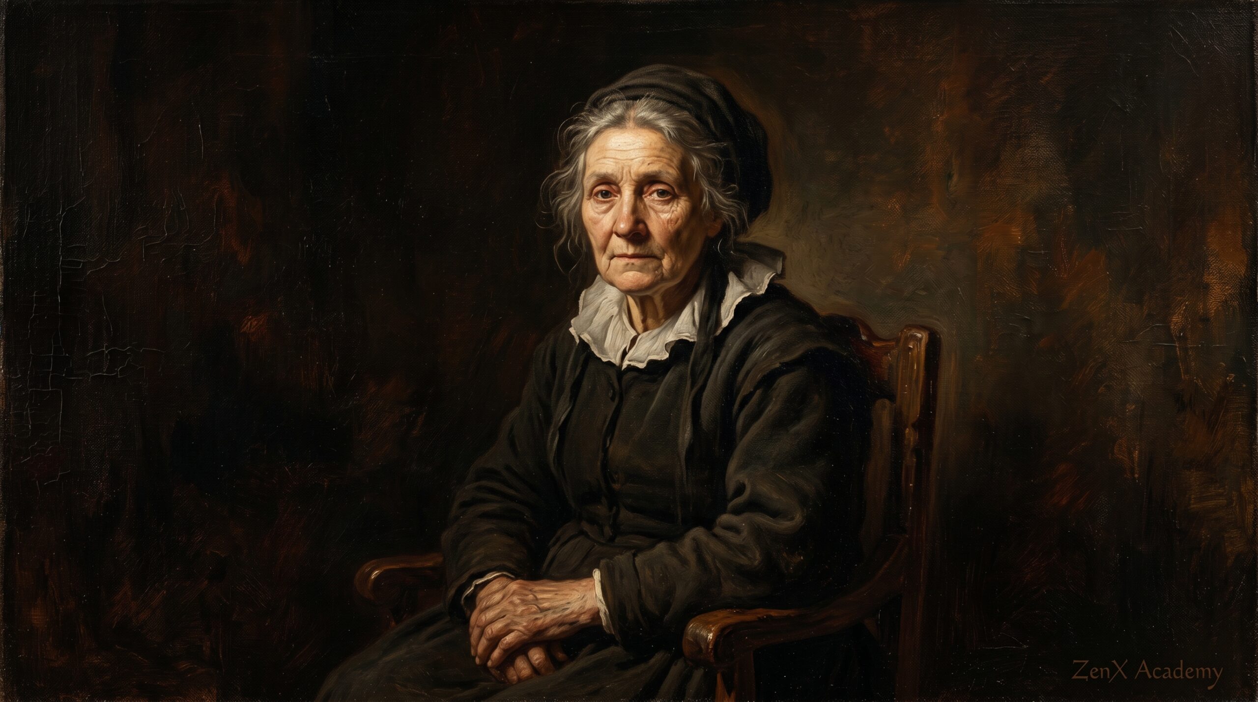 A portrait of a tired figure at a threshold, symbolizing the gap between haste and transformation