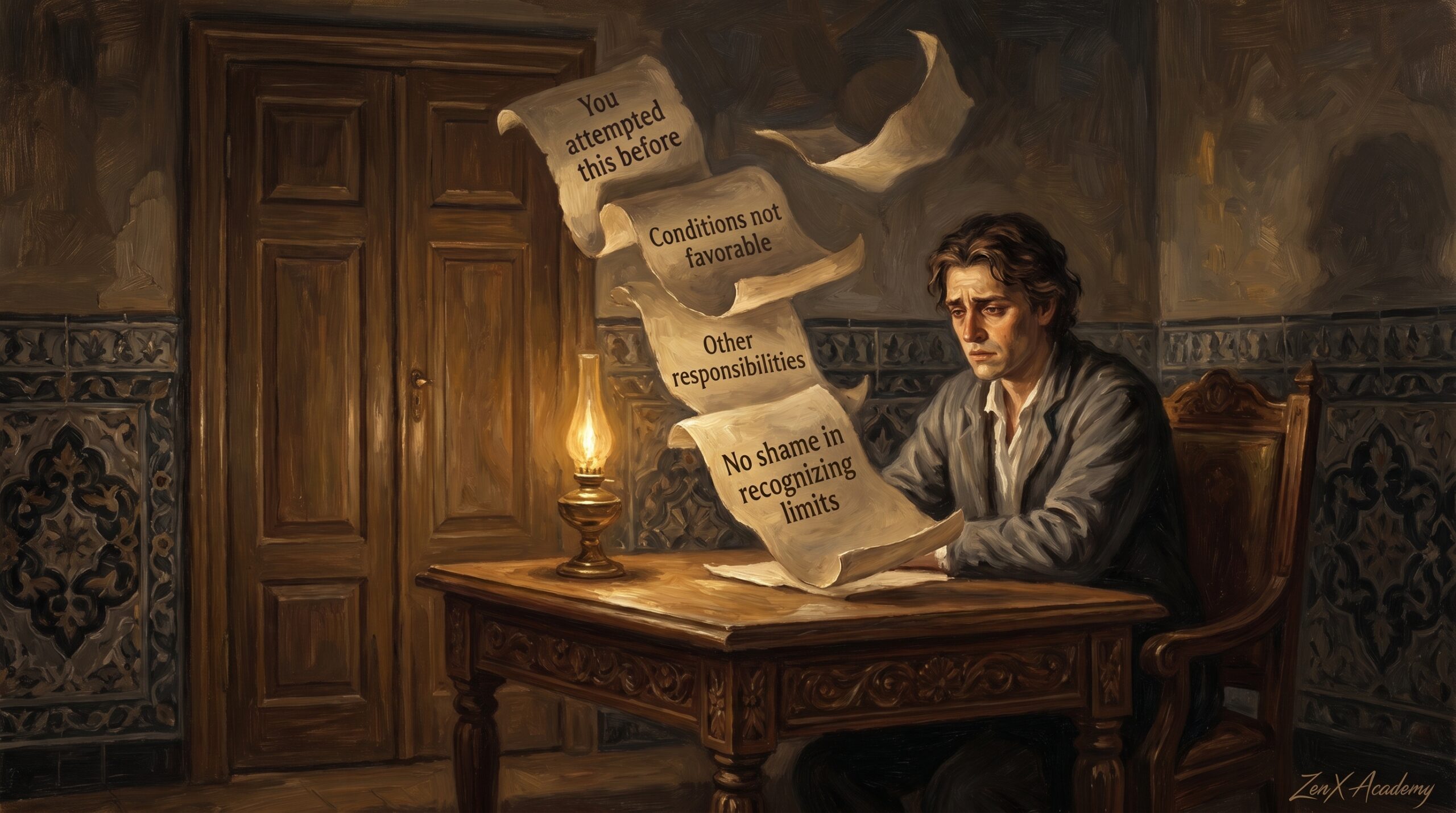An emotive oil painting suggesting the construction of an internal case using real materials