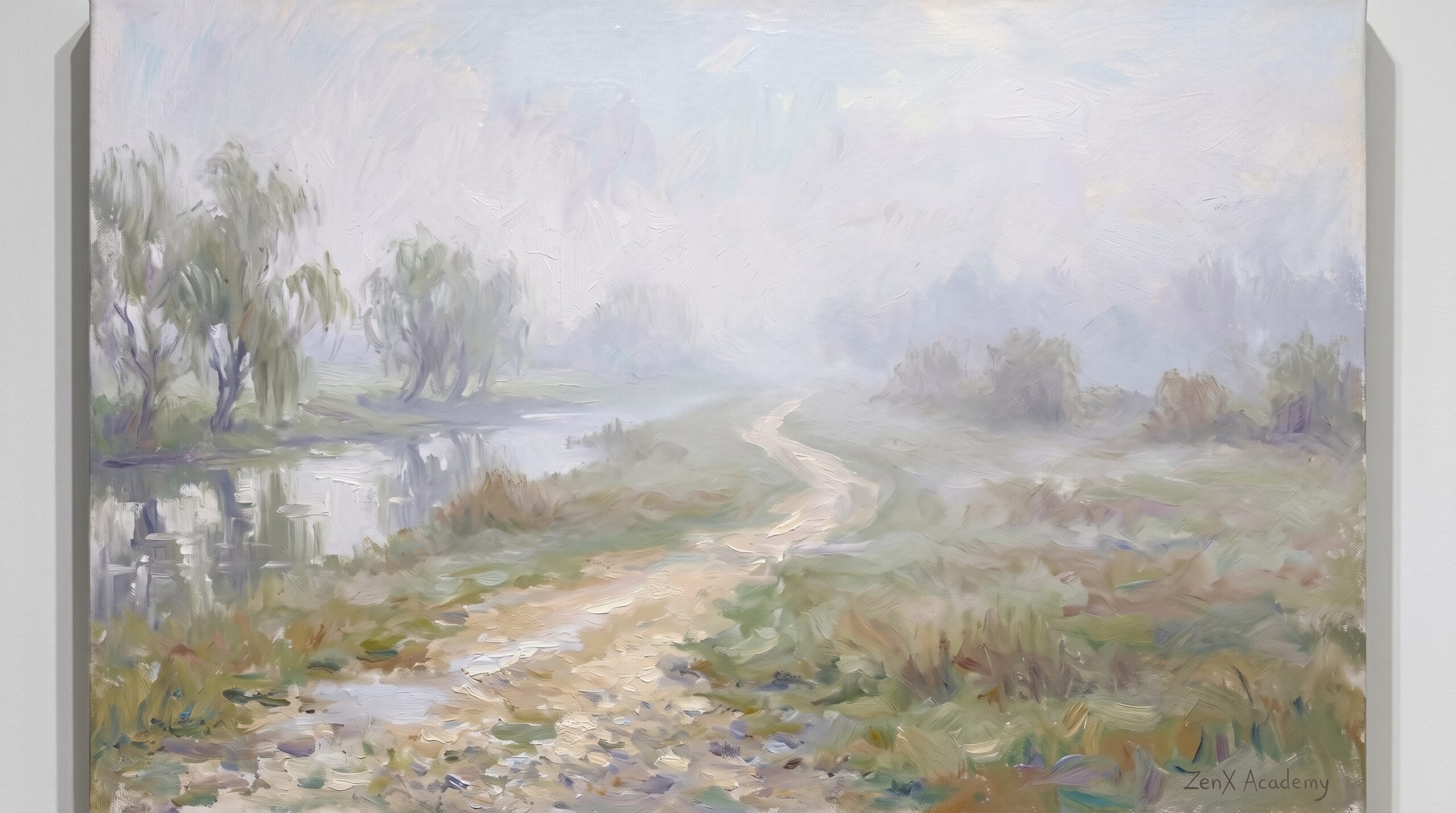 An impressionist painting evoking the contrast between living meaning and performed meaning