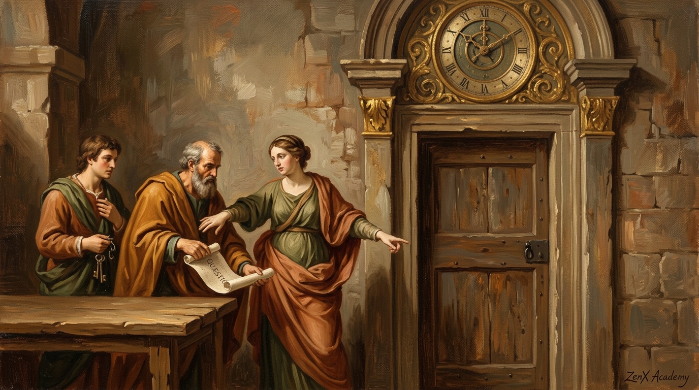 A doorway and clock representing the timing of the diagnostic test