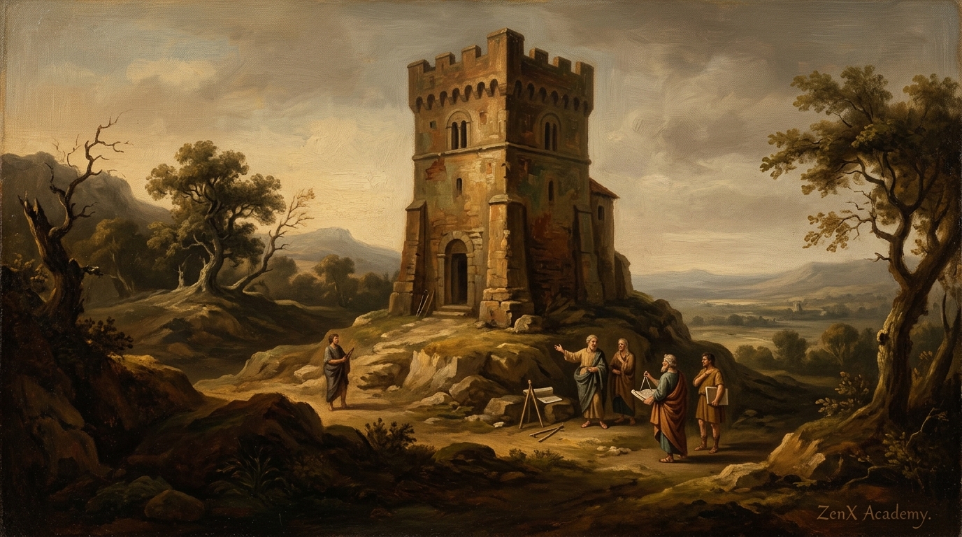 A hand-painted allegorical painting of the relationship between the examiner and what was found