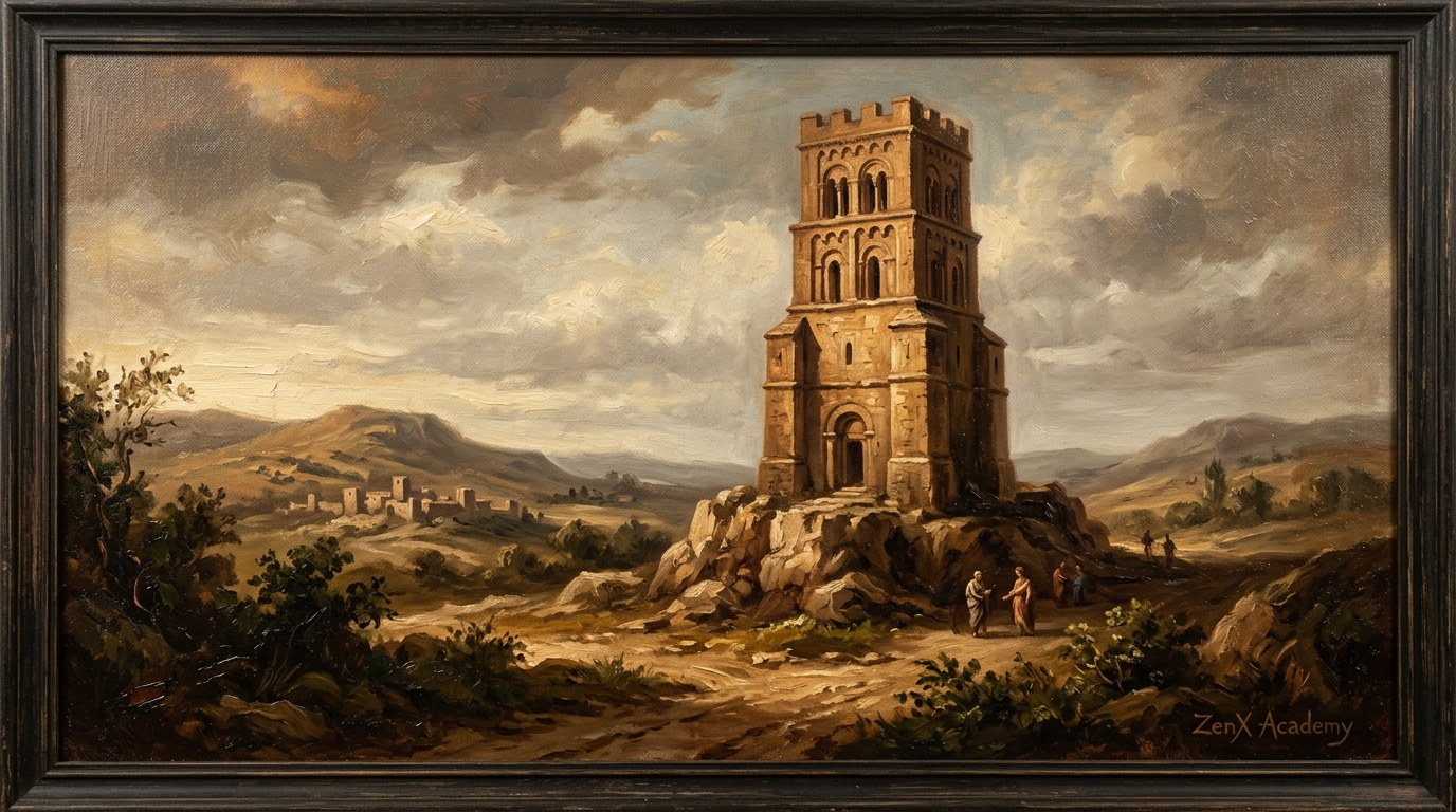 A hand-painted allegorical painting — what this room opened, carried forward into other rooms