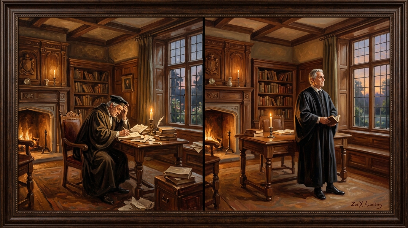 A hand-painted classical interior — what remains when examination does not dismantle