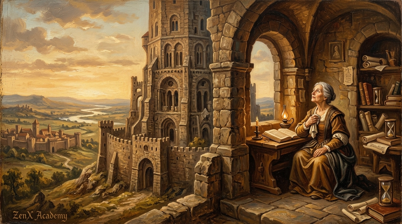 A hand-painted Renaissance tower — the architecture as it appeared before it became visible