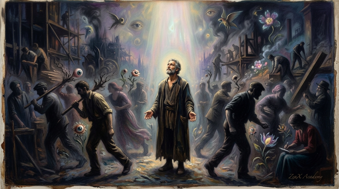 Man listening to light ray