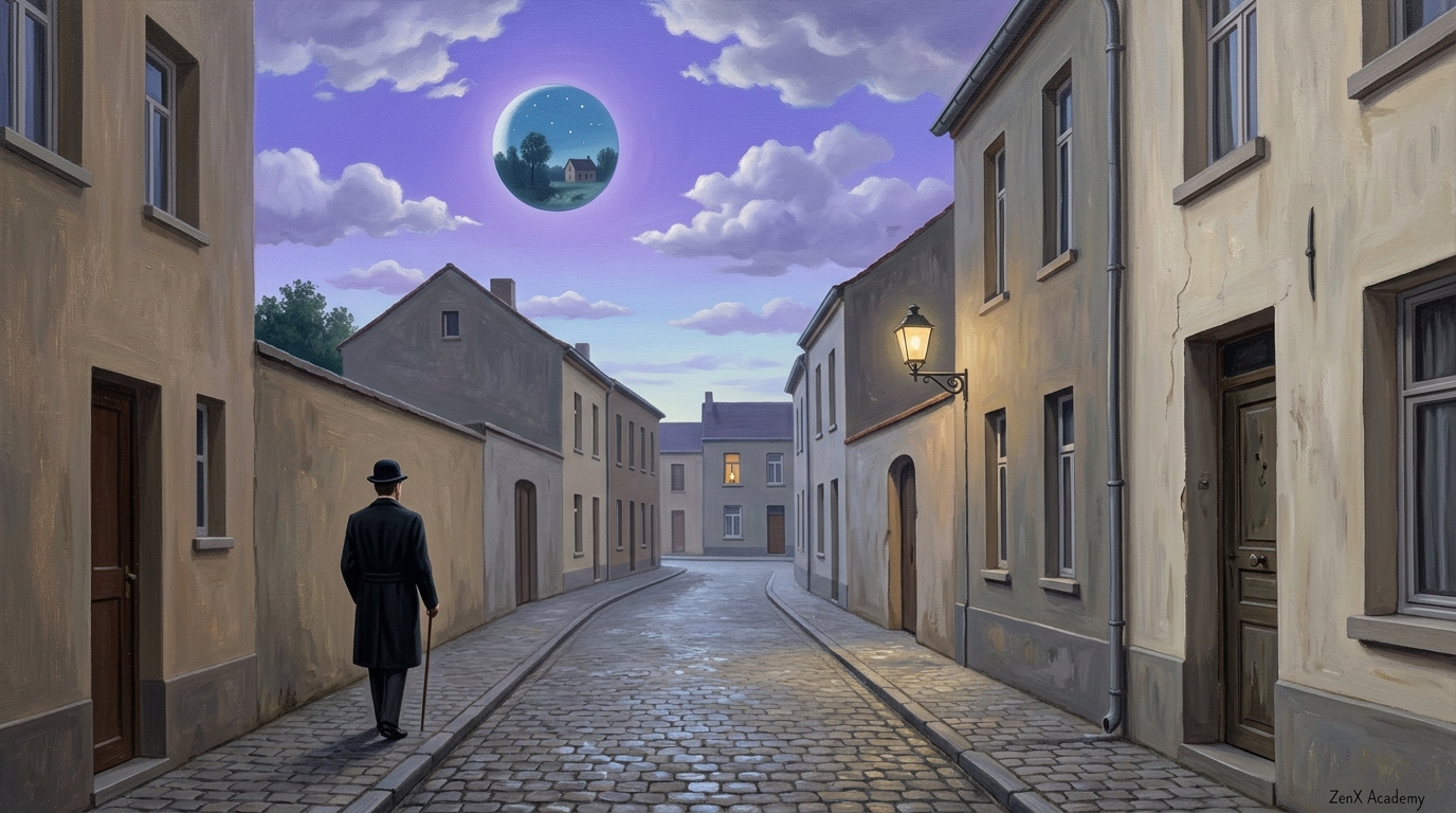 Man walking on empty street, symbolizing tolerating the ordinary