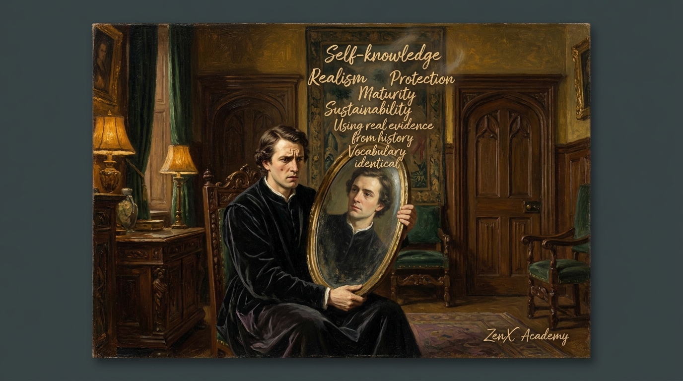 A person looking in a mirror representing the recognition of the dominant pattern
