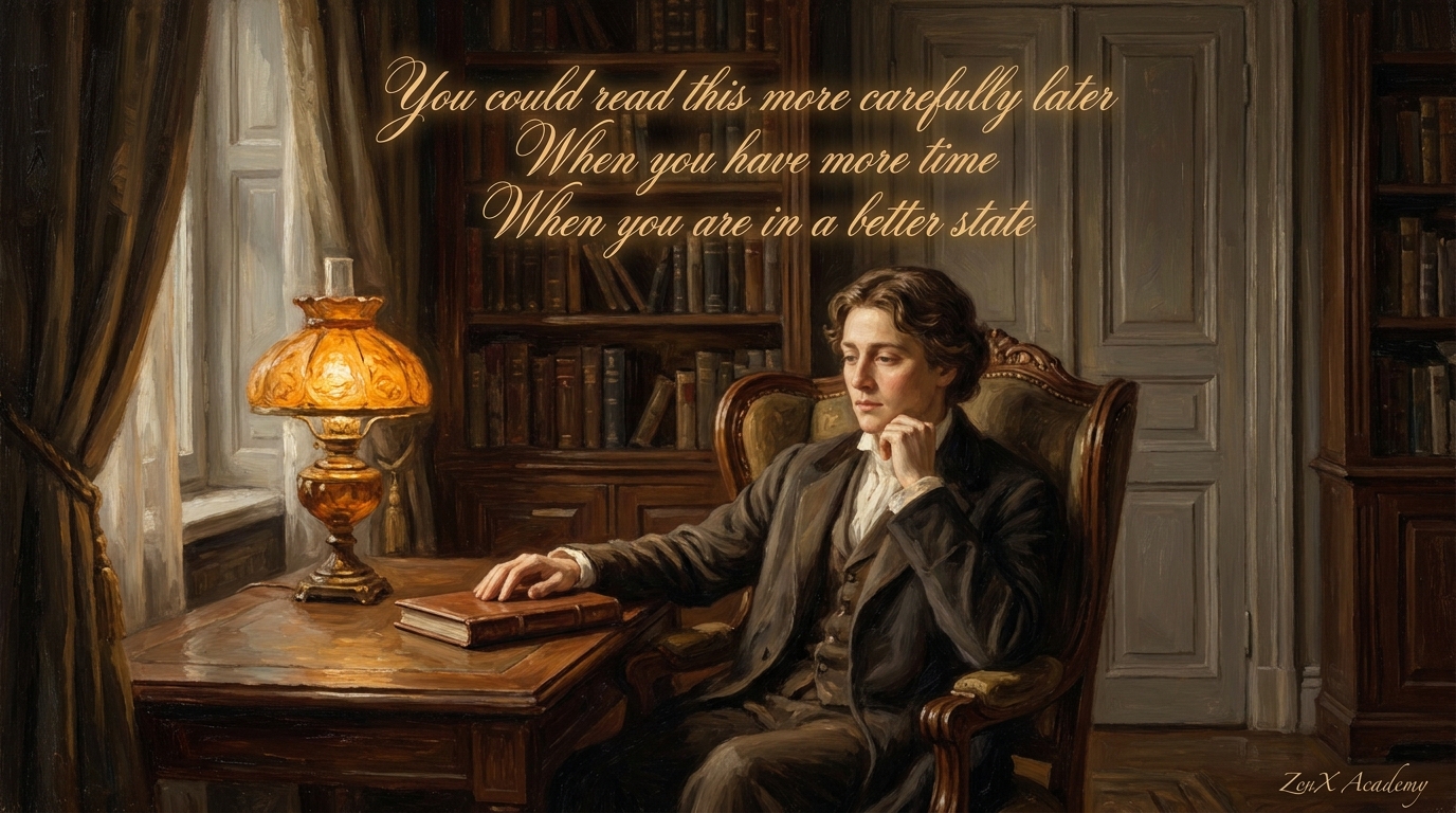 A person pausing before a journal representing the moment of honest self-assessment