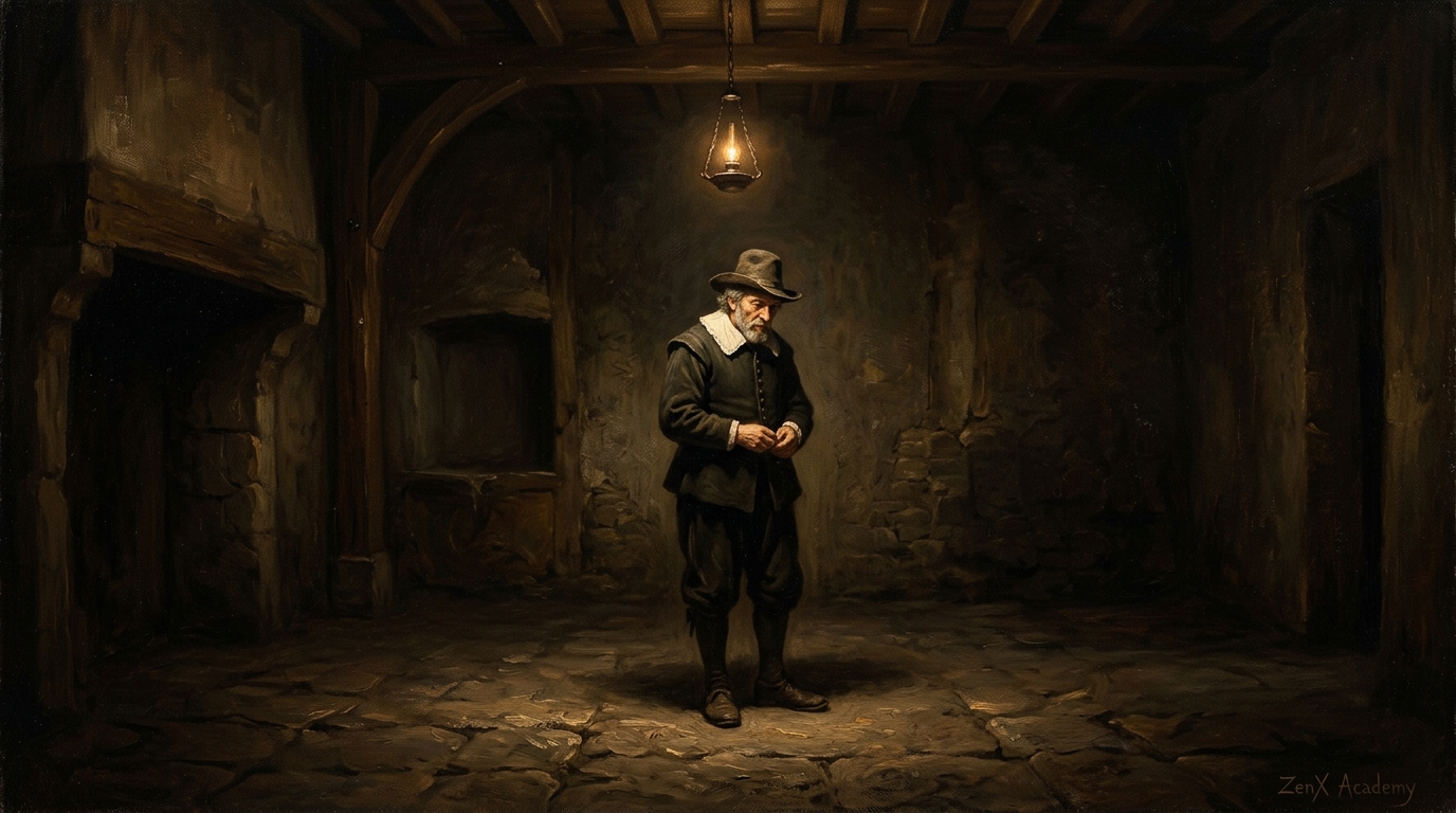 Person standing in empty space, representing the new between-state after progress