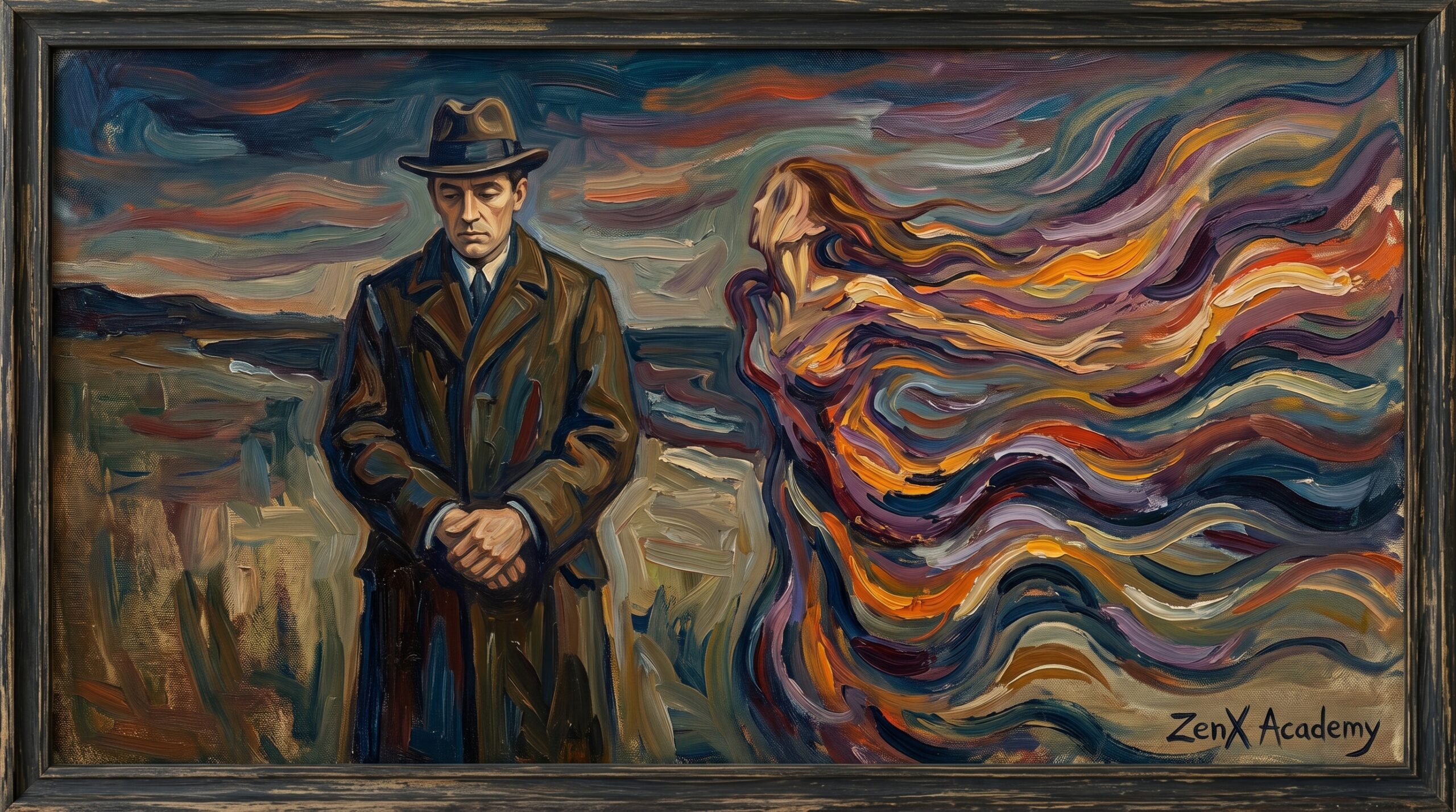 Two human figures, one fading and one remaining, symbolizing what stays when identity is removed