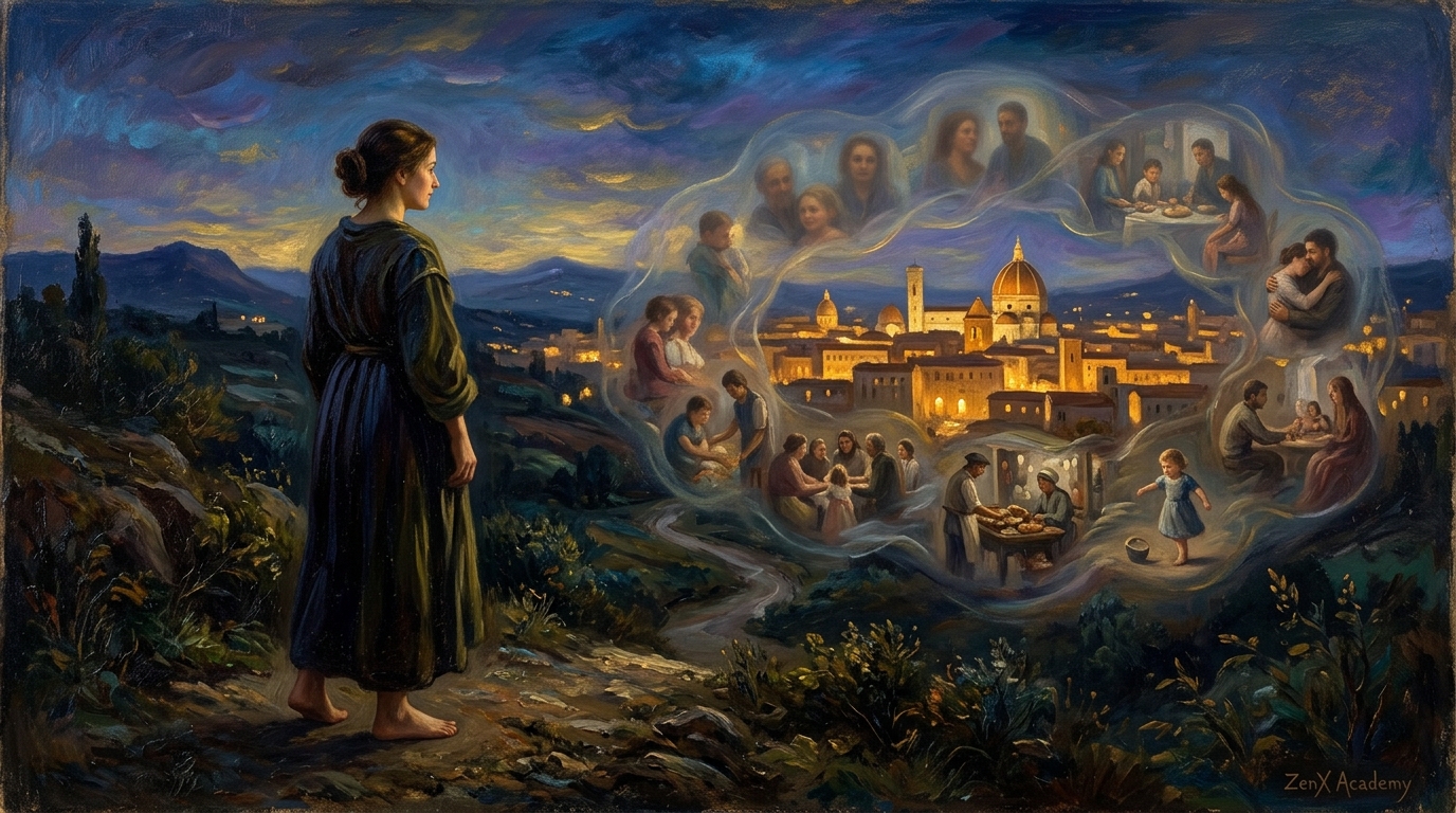 Woman looking at city