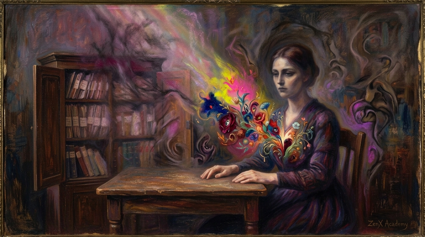 Woman processing and receiving